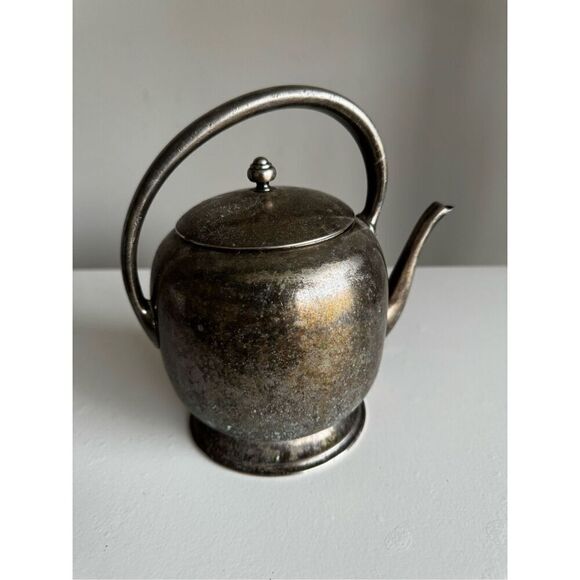 Forbes Silver Co. Vintage Silver Toned Tarnished Teapot - Picture 9 of 9